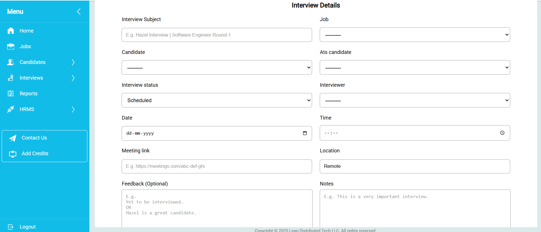 interview details